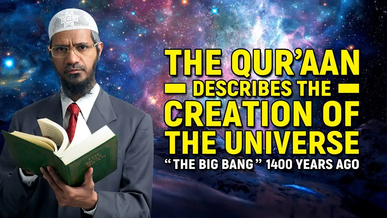 the quran describes the creation of the universe “the big bang” 1400 years ago -dr zakir naik