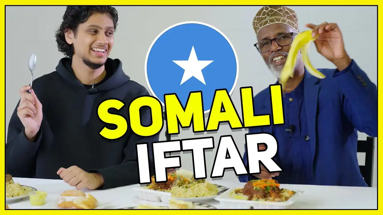 trying somali iftar for the first time! (banana and camel milk?) - iftar around the world