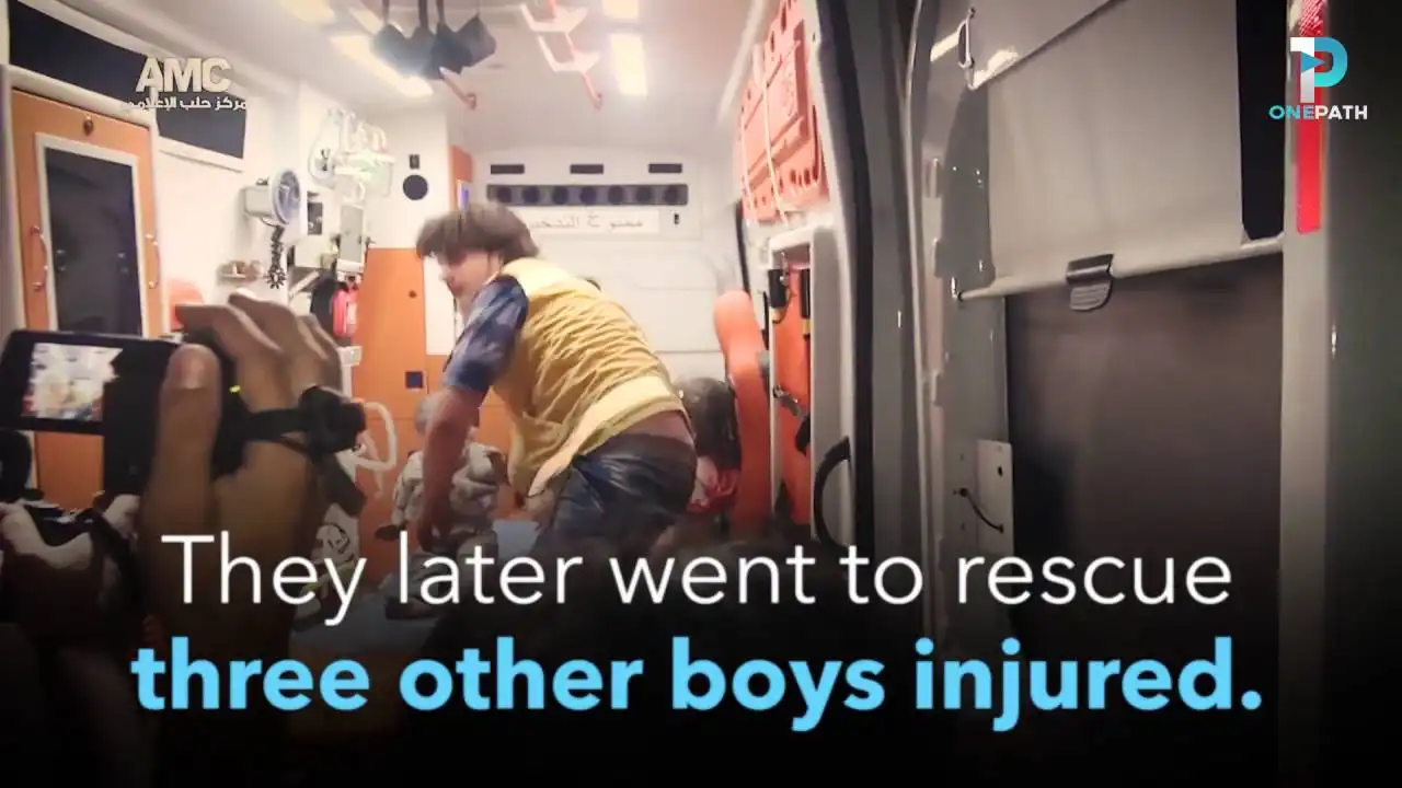 syrian boy survives airstrike