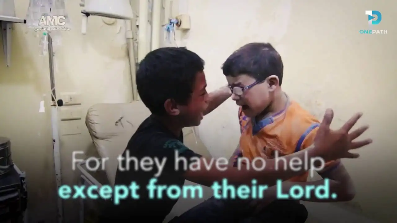 two syrian boys cry