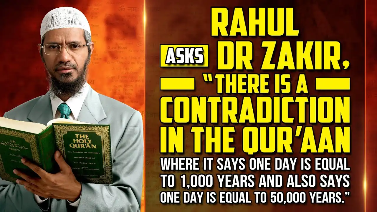 rahul asks dr zakir, “there is a contradiction in the quran where it says one day is equal to ...