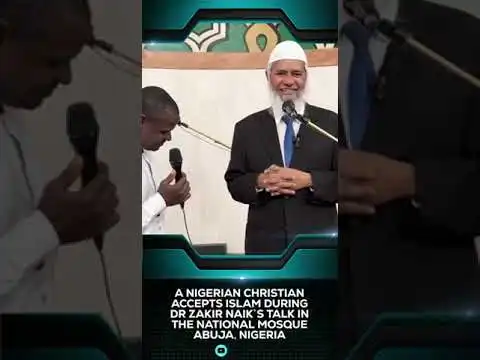 a nigerian christian accepts islam during dr zakir naik’s talk in the national mosque abuja, nigeria