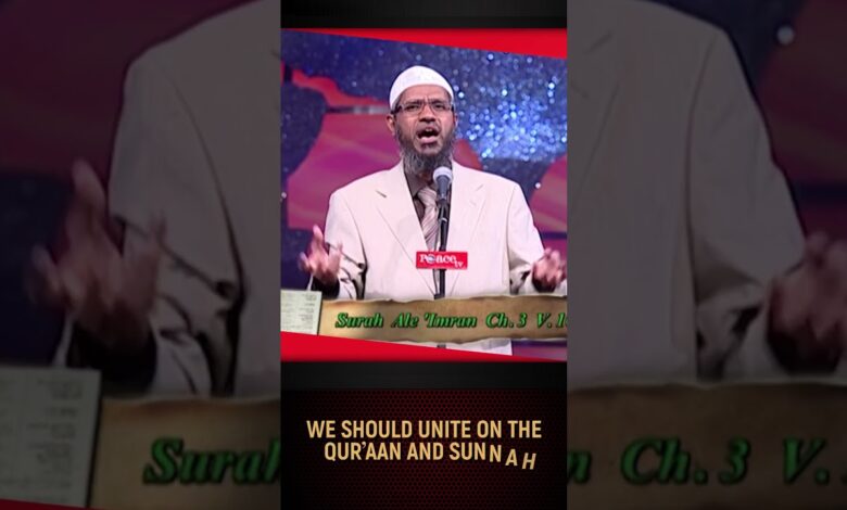 we should unite on the quan and sunnah - dr zakir naik