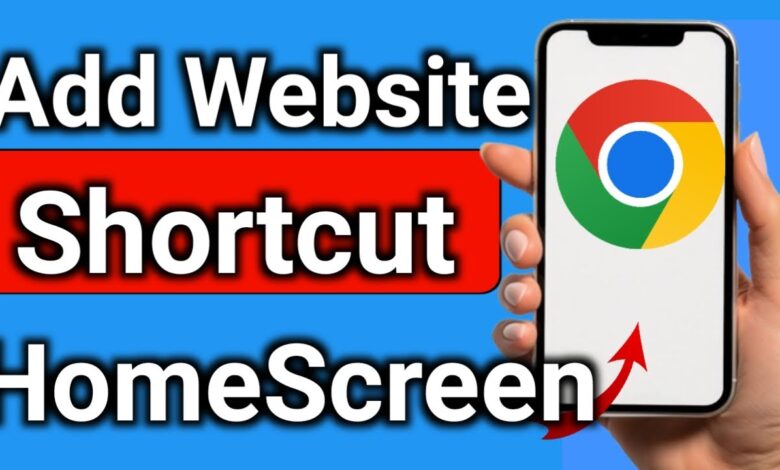 how to add website shortcut to home screen