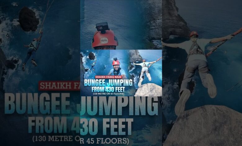 shaikh fariq naik bungee jumping from 430 feet (130 metre or 45 floors) at turtle beach nusa penida