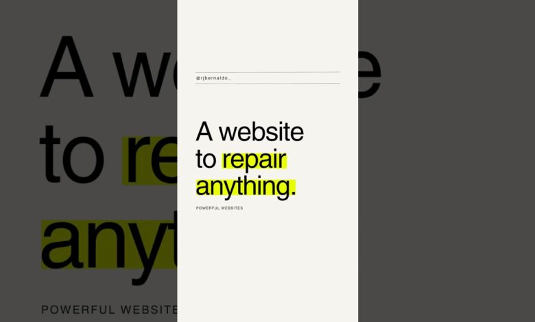 a website to repair anything. powerful websites 227